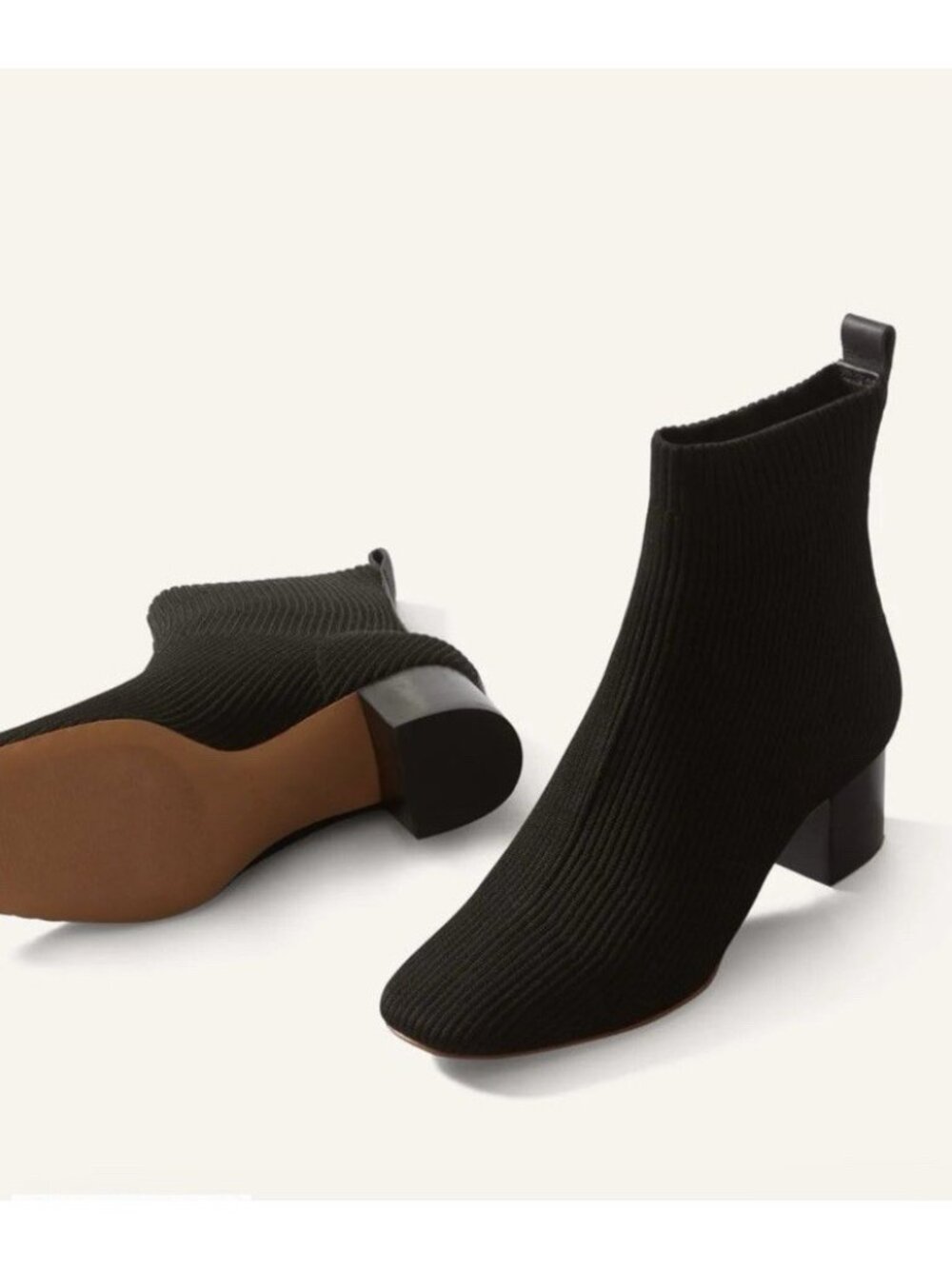 Everlane The Glove Boot in Black Knit Size 7 M